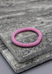 Gorgeous Pink Glass Beads Roll on Bracelet - nepacrafts