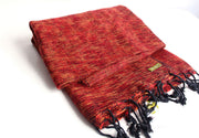 Maroon Orange Mix Plain Himalayan Woolen Shawl - nepacrafts