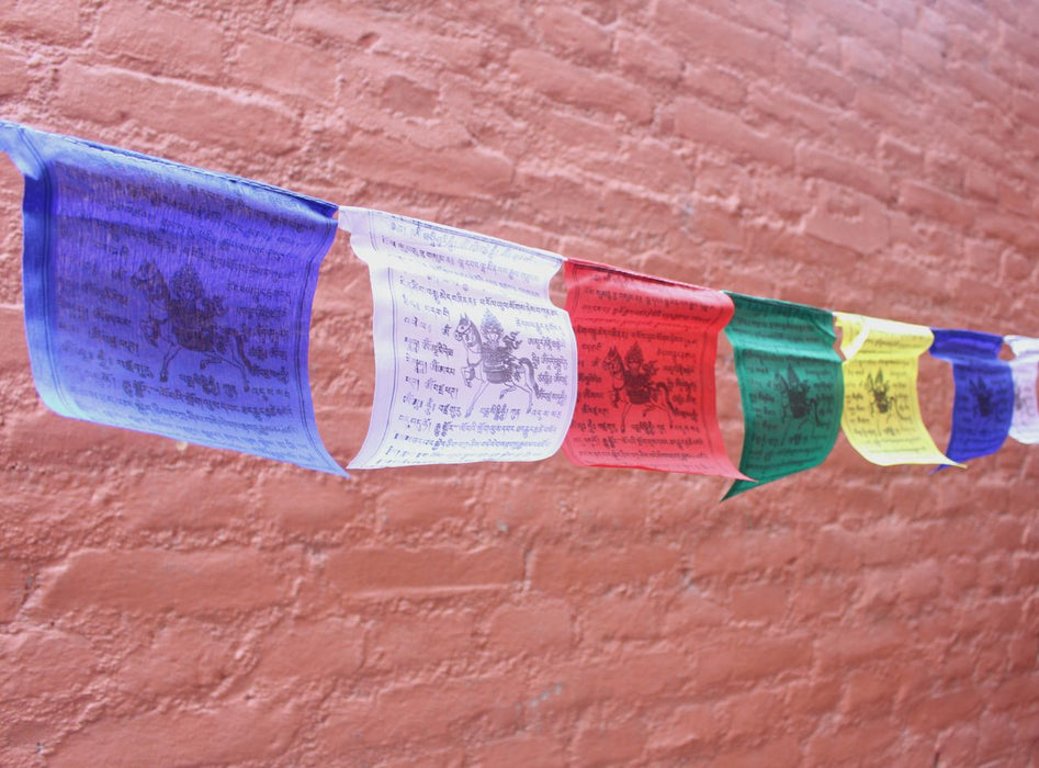 Five Rolls of Traditional Tibetan Windhorse Prayer Flags - nepacrafts