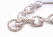 White Glass Beads Interlocking Design Necklace - nepacrafts