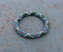 Shiny Green Czech Glass Roll Beads Bracelet - nepacrafts