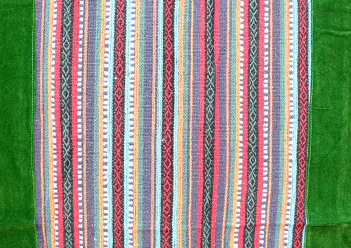 Green Soft Velvet Border Bhutanese Fabric Cotton Door/Wall Hanging Curtain - nepacrafts