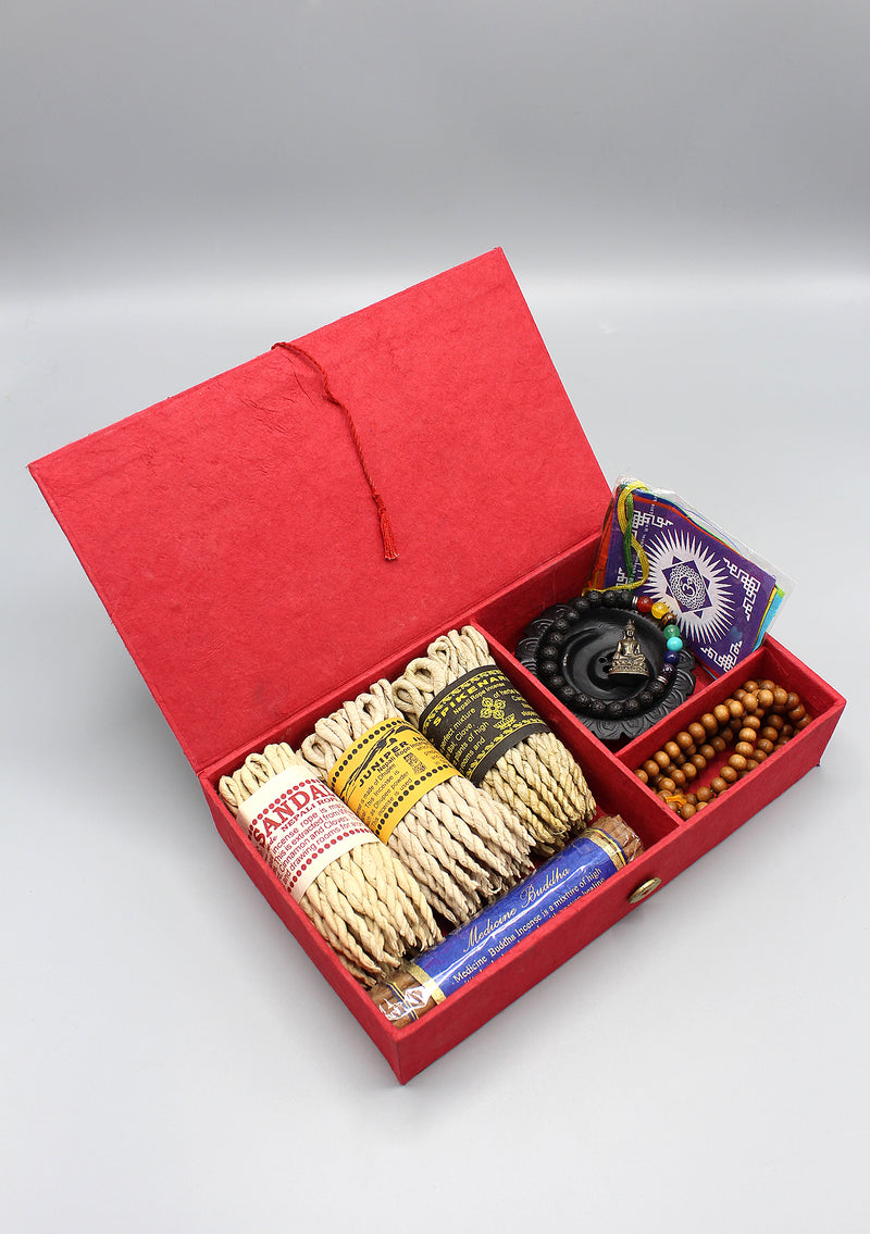 Tibetan Om Mani Rope Incense Gift Set