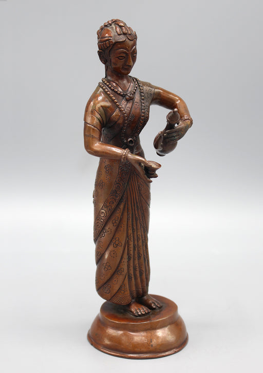 Beautiful Newari Katamari Copper Statue - nepacrafts