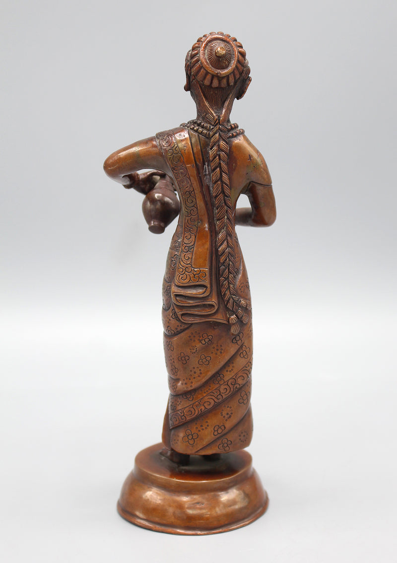 Beautiful Newari Katamari Copper Statue - nepacrafts