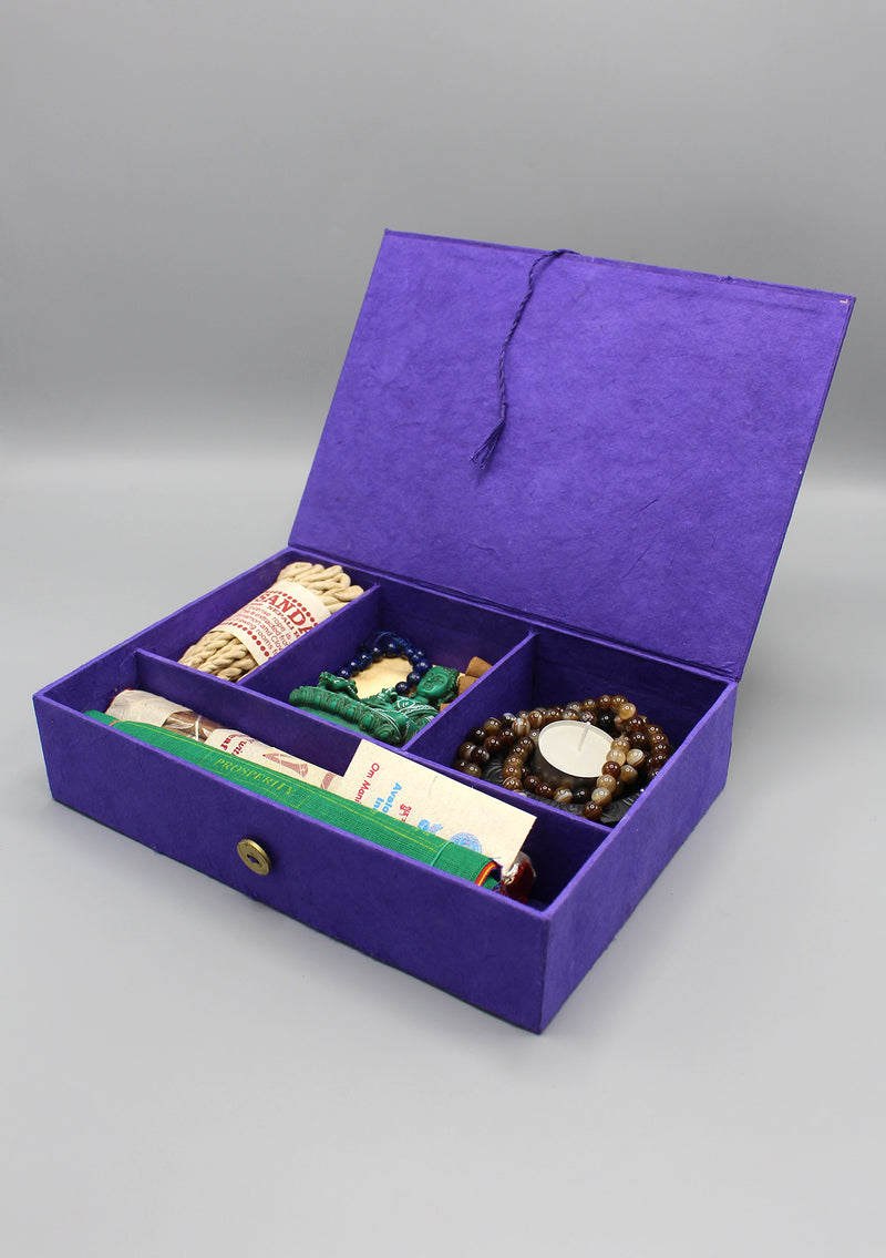 Incense, Statue, Prayer Flags Buddha Travel Altar Box
