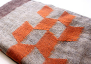Grey Orange Himalayan 100% Pure Woolen Shawls Nepal - nepacrafts