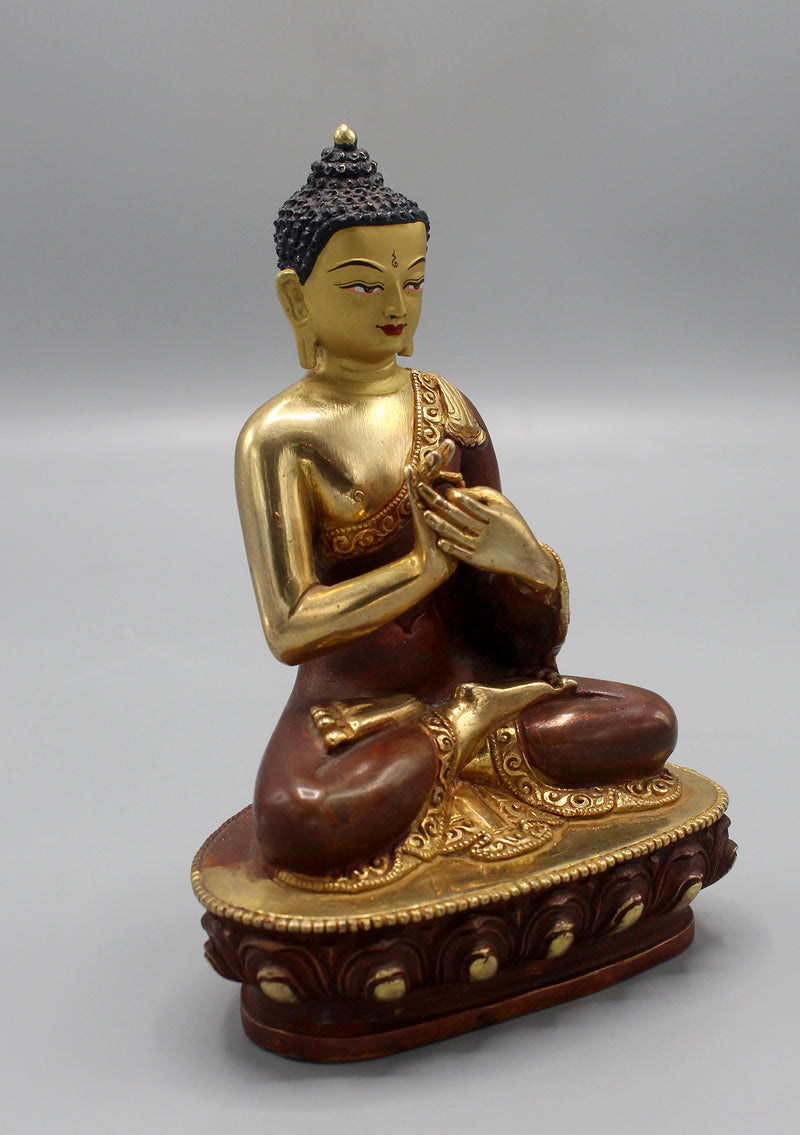 Gold Plated Vairochana Buddha Statue 5.5" H