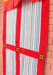 Bhutanese Woven Fabric with Velvet Border Tibetan Door Curtain Cover - nepacrafts