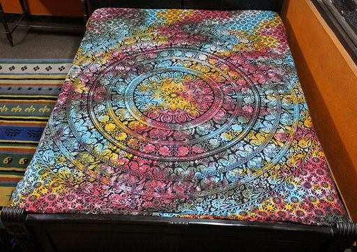 Mandala with Elephant Printed Cotton Wall Hanging Tapestry, Home Decor Hanging - nepacrafts