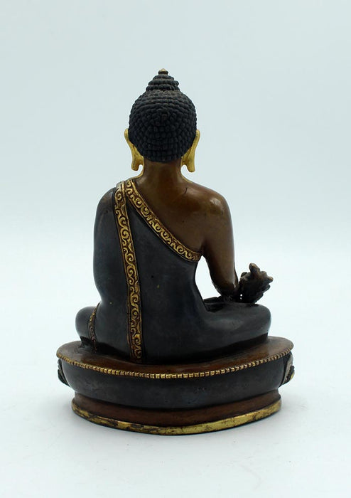 Face Painted Copper Medicine Buddha Statue