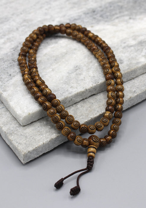 Brown 108 Beads Prayer Mala for Meditation - nepacrafts