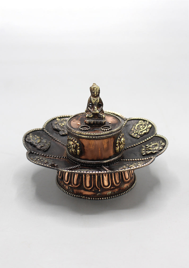 Eight Auspicious Symbol Lotus Incense Burner