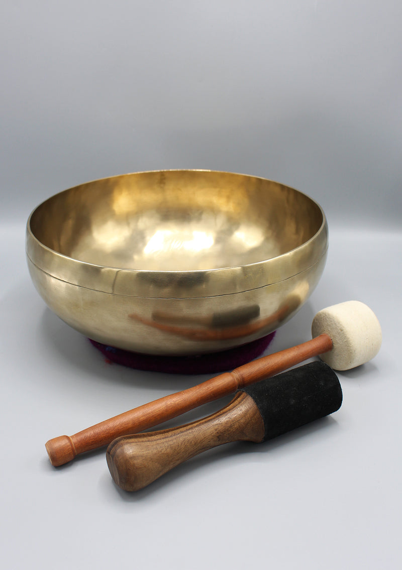 Hand Hammered Plain Large Tibetan Singing Bowl 11.5"