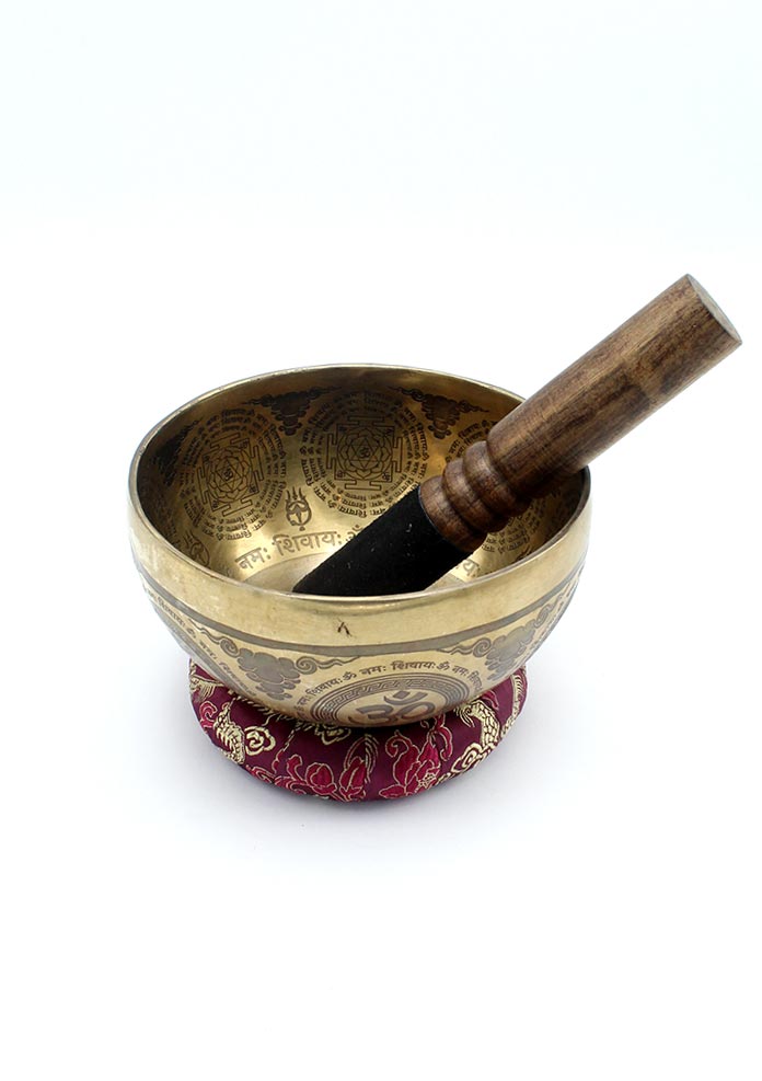 Fine Arts Shiva Mantra Mandala Etched Singing Bowl-6 inch