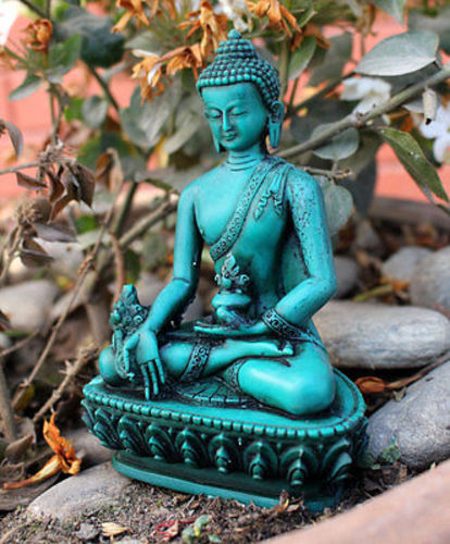 Green Medicine Buddha Statue-Resin Healing Buddha Statue 5"