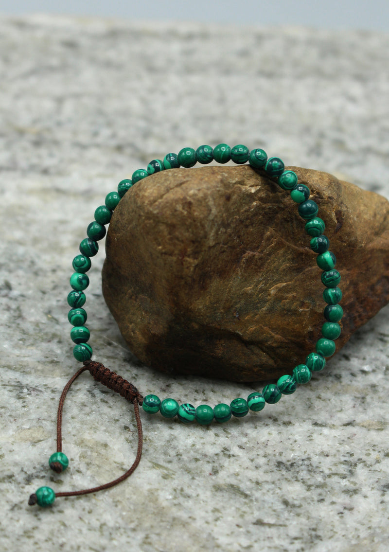 Malachite Beads Tibetan Wrist Mala Adjustable