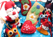 Felt Santa Claus, Stockings, Heart, Christmas Tree Hanging Decor - nepacrafts