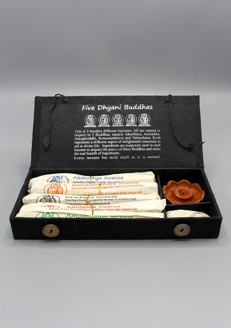 Five Dhyani Tibetan Incense Buddha Gift Box