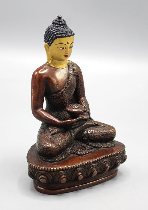 Golden Faced Copper Oxidized Amitabha Buddha Statue