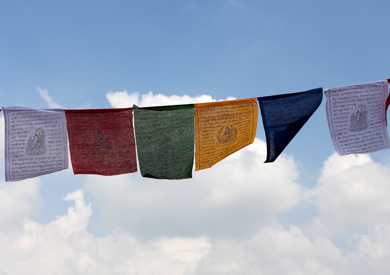 5 Rolls of Large Tibetan Deities Printed Cotton Prayer Flags