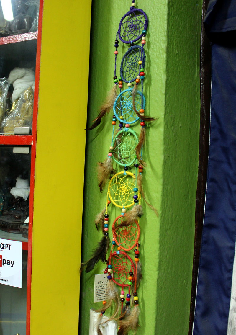 Rainbow Colored 6 Hoops Mini Dream Catcher