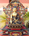12" High Gold Plated Shakyamuni Buddha Statue on the Wooden Throne - nepacrafts