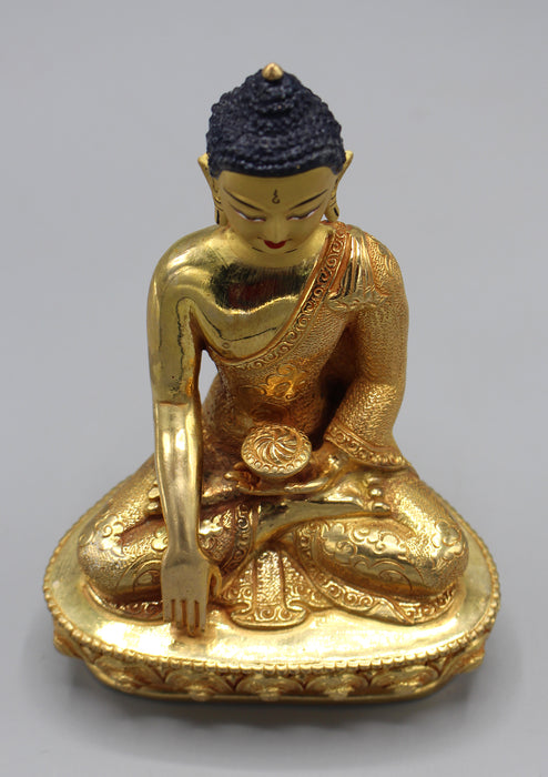 Hand Carving Shakyamuni Buddha Fully Gold Plated Statue