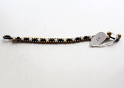Black and Quartz Glass Beads Handwoven Teen Anklet - nepacrafts