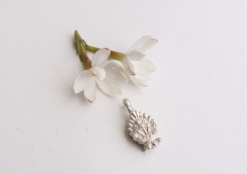 Silver Sterling Flaming Norbu Buddhist Prayer Mala Marker Clip - nepacrafts