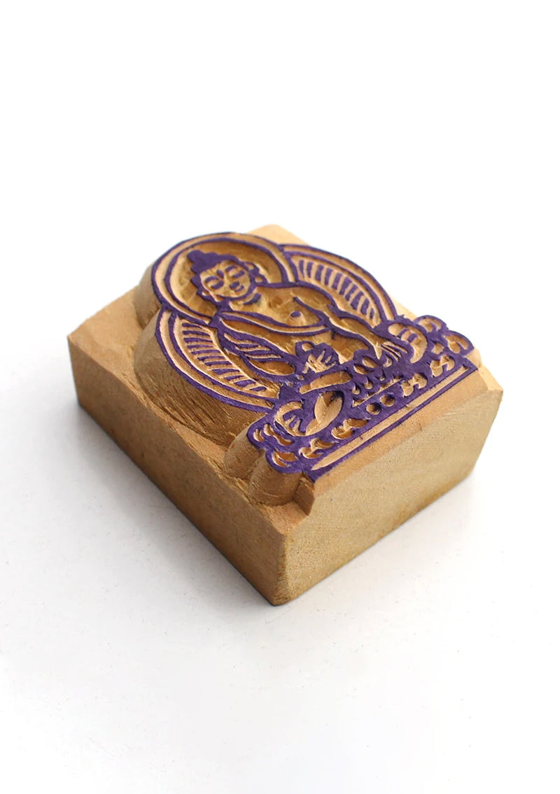 Shakyamuni Buddha Prayer Flags Wooden Block Print