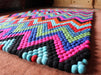 Zig Zag Pattern Rectangular Felt Carpets, Felt Ball Rugs 6x4 ft-FR031 - nepacrafts