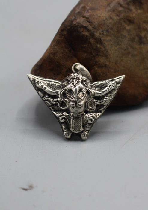 Sterling Silver Carved Garuda Pendant