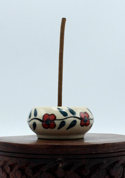 Floral Pattern Ceramic Incense Burner