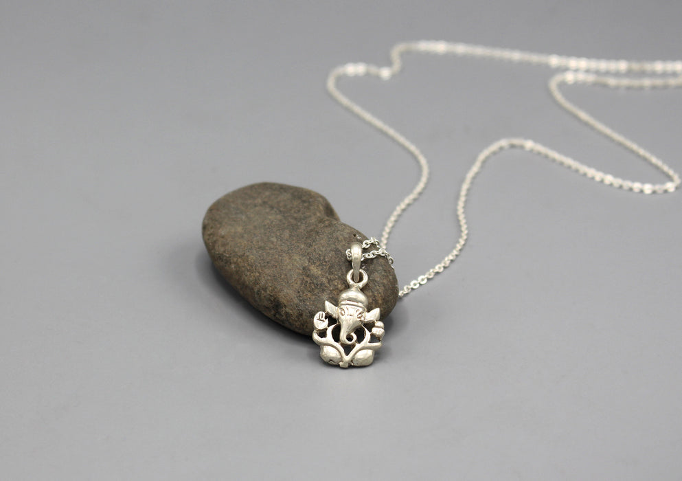 Lord Ganesha in a Frame Sterling Silver Pendant - nepacrafts