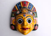 Hand Painted Nepalese Bhairav Paper Mache Wall Hanging Mask - nepacrafts