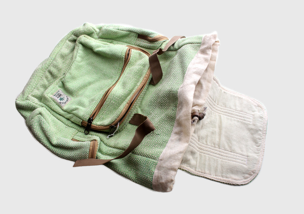 Light Green Mixed Eco Friendly and Natural Hemp Backpacks, Hemp Rucksack - nepacrafts