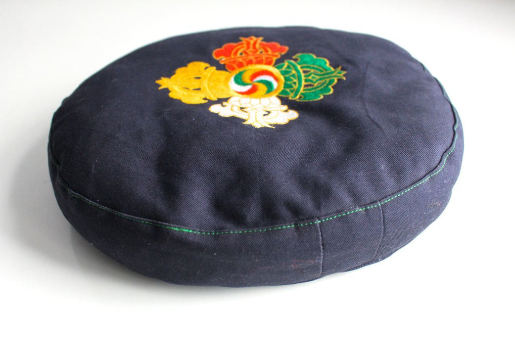 Double Dorjee Embroidered Round Meditation Cushion