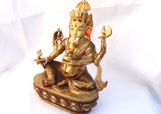 Gold Plated Majestic Lord Ganesha Statue 9" High SST194 - nepacrafts