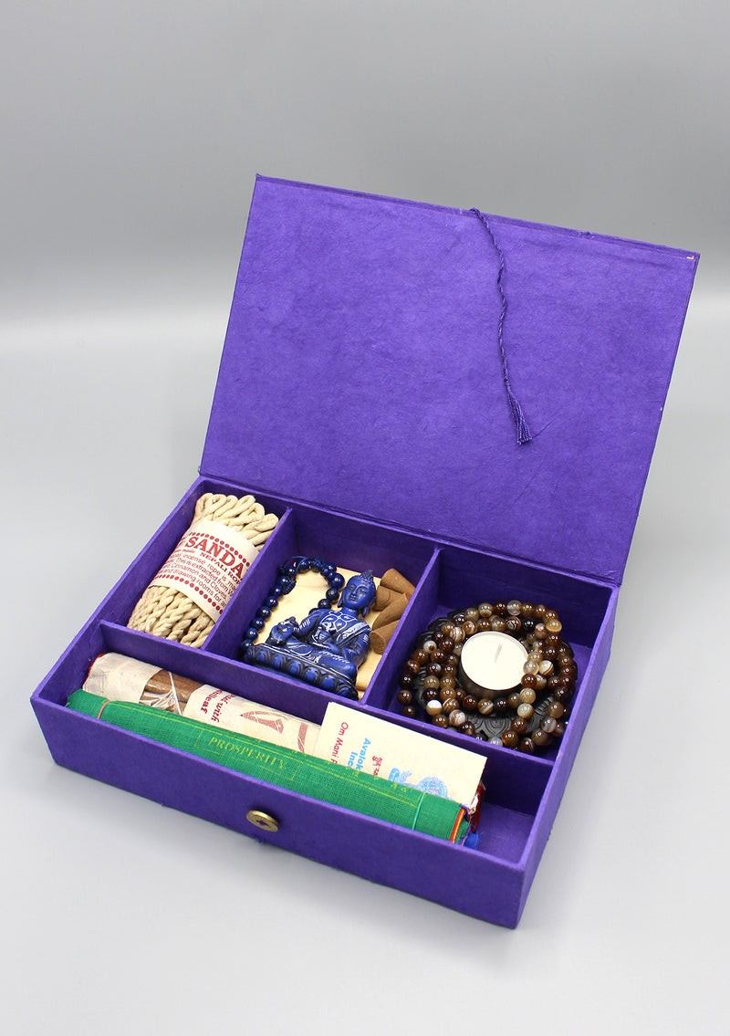 Incense, Statue, Prayer Flags Buddha Travel Altar Box