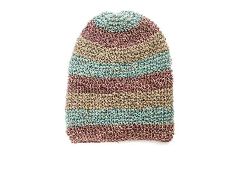 Classic Blue and Gray Mulicolor lining Hemp Cap, Hemp Unisex Beanie - nepacrafts