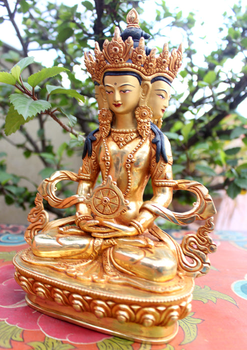 Gold Plated Four Face Aparamita Buddha Statue - nepacrafts