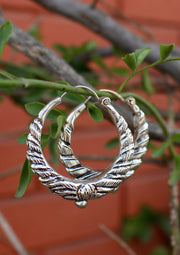 Twisted Design Silver Sterling Hoop Earrings - nepacrafts