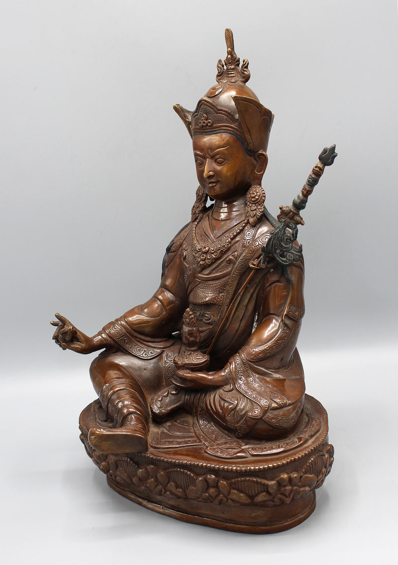 Copper Oxidized Guru Padmasambhava Statue
