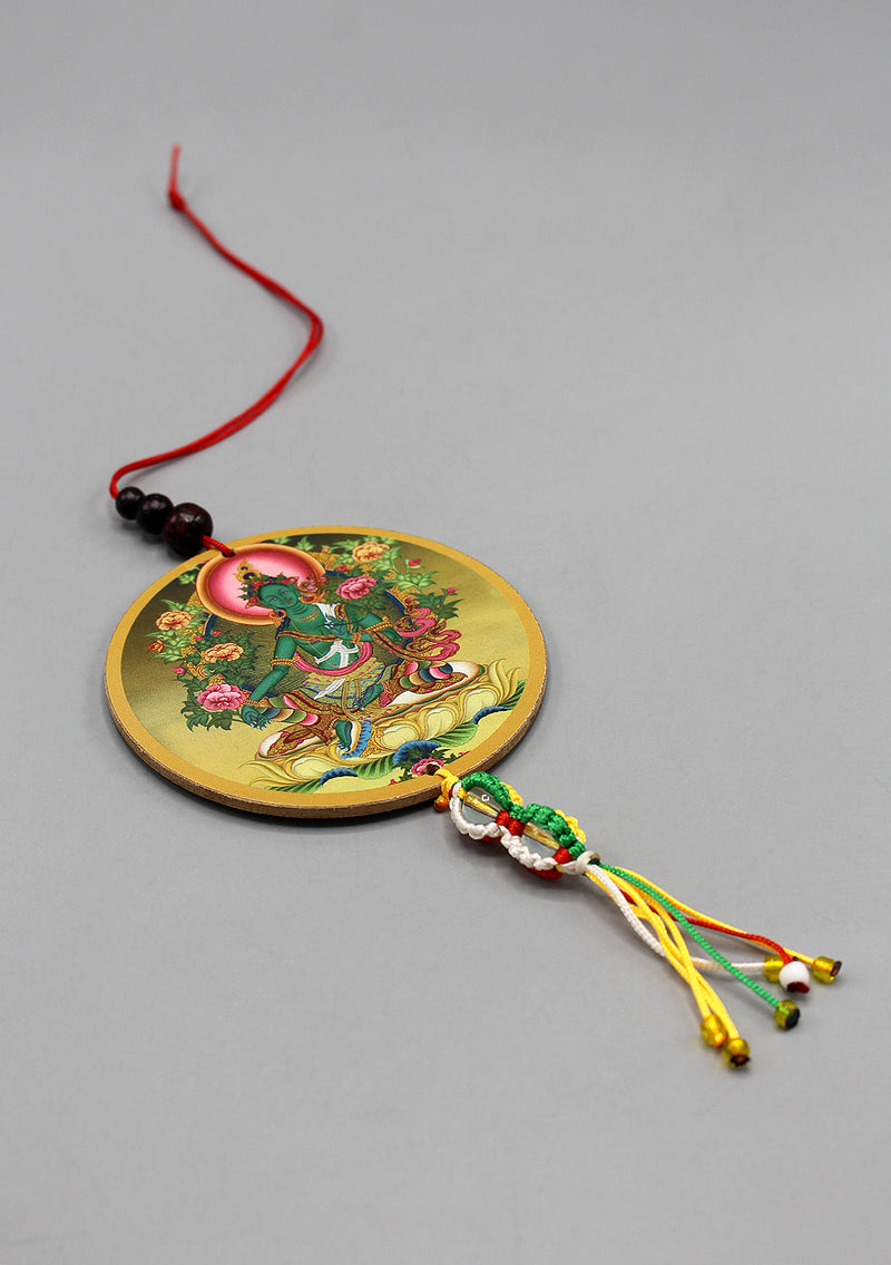 Green Tara Tibetan Car Hanging Amulet