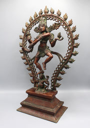Copper Oxidized Lord Shiva Dancing Nataraj Statue - nepacrafts