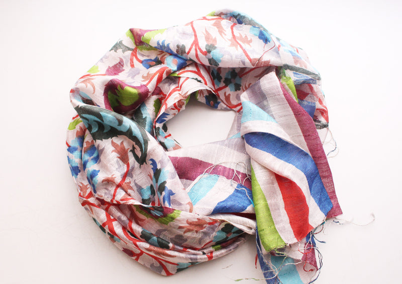 Elegant Women's Floral Silk Scarves - nepacrafts