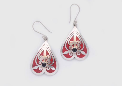 Love Shaped White Metal Drop Earrings - nepacrafts