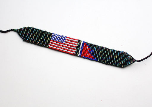 Assorted American & Nepalese Flag Friendship Glass Beads Bracelet, Unisex Bracelet - nepacrafts
