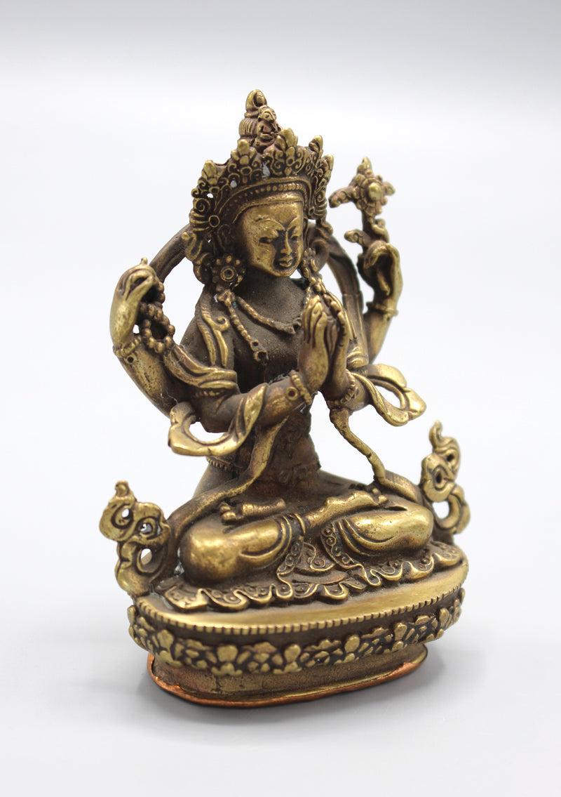 Four Armed Chenrezig Bronze Statue